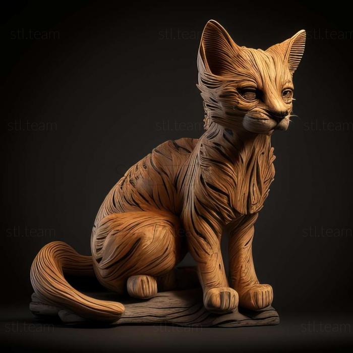 3D model Serengeti cat (STL)
